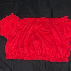 Red Crop Top .